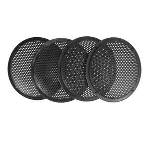 6.5" Universal Speaker Grills Cover Mesh Guard Protective Case Black - Pack of 4